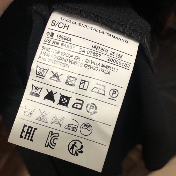 Sisley Black Sheer Chiffon Pleated Blouse Top S - Picture 6 of 6